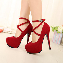 Womens Pumps Spaghetti Heels High Heels OL Style Formal Ankle Strap Platform Shoes Large Size O147