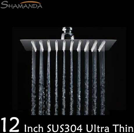 Free Shipping Bathroom Products 304 Stainless Steel Mirror 12 Inch Ultra Thin Rainfall Shower Head,SUS 304 Rain Shower Head