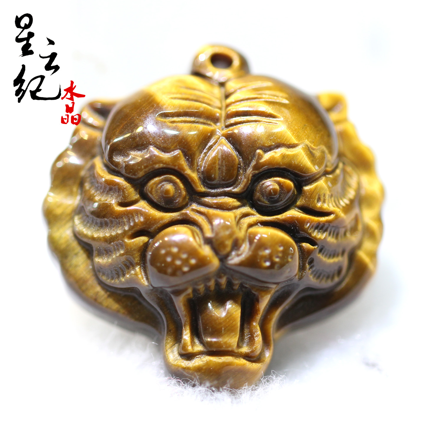 Ювелирные изделия 100% естественная желтый тигр глаз нефрит кулон handcarved тигр Head кулон для ожерелье
