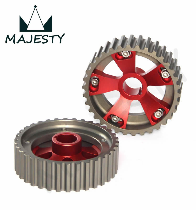 Adjustable Cam Gears Pulley KIT  FIT FOR HONDA CIVIC ACURA DOHC B16A B16B red