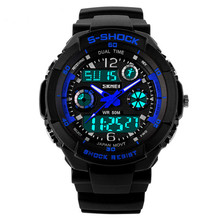 New 2014 Men Sports Military Watch Casual Dress watches 2 Time Zone Digital Quartz electronic LED watches dress watch