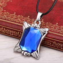 Sapphire Jewelry Anime Black Butler Silver Plated Necklace Women Gift Sale New Career Style Blue Stone Crystal Pendant Necklaces