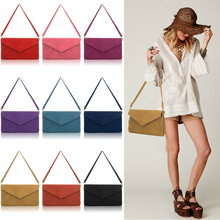 New Fashion Women Clutch Evening Large Envelope Handbag Real Suede Leather Shoulder Bag Clutch Evening Bag