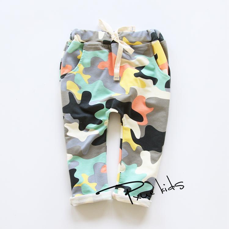 2016 new Spring baby Girls boy Kid Haren Cotton Camouflage Pants Trousers Korean Children s Clothing
