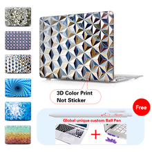 Metallic Silver Pattern Laptop Computer Bag For Apple Mac Macbook Pro 15 For Macbook 12 Inch Case + Silicone Keyboard Cover