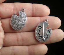 3Pcs Painter brush paint tray 21*27mm DIY Retro Silver Jewelry Bracelet Necklace pendant Free Shipping