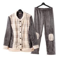 Song Riel autumn and winter flannel pajamas for men and women casual couple cute plaid suit