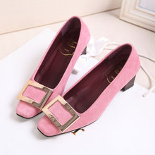Europe and the United States 2015 new flats with square all match spring buckle shoes with