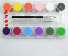 Nail polish 12 color pigment suit painted flower pen pull row pen strokes painted new crystal light therapy