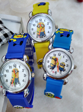Retail NEW Cartoon 3D despicable me 2 minion Wrist watch kids children cartoon quartz watches christmas