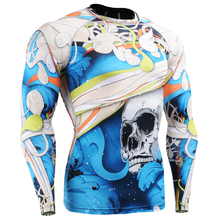 Mens Original New Compression Shirts 3d Print Style Long Sleeves Multiuse MMA GYM Crossfit Running Tops Male Budybuilding Shirts