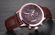 Kaluosha nueva prueba de agua de cuarzo cronógrafo cronómetro hombres moda relojes