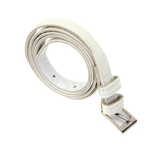 DSGS 10x(Ladies Skinny PU Leather Belt Dress Belt – White