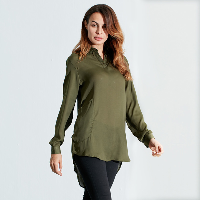 Zanzea Blusas Femininas 2018 Sexy Women See Through Chiffon Shirts Long Sleeve Pocket Casual Blouse Tops Plus Size XS-6XL aeProduct.getSubject()