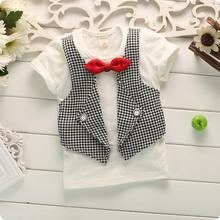 Summer Gentleman Baby Boy Clothing Set Butterfly Bow Tie Waistcoat T shirt Shorts 2pcs Kids Suit
