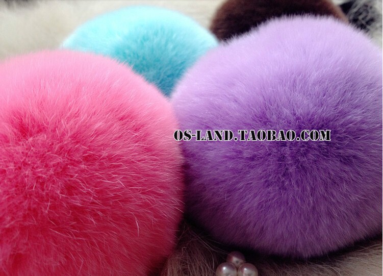 Free shipping 5pcs 100% real Rex Rabbit Fur Ball D8 for Skullies Beanies hat capbag keyclothes genuine fur pompoms (7)