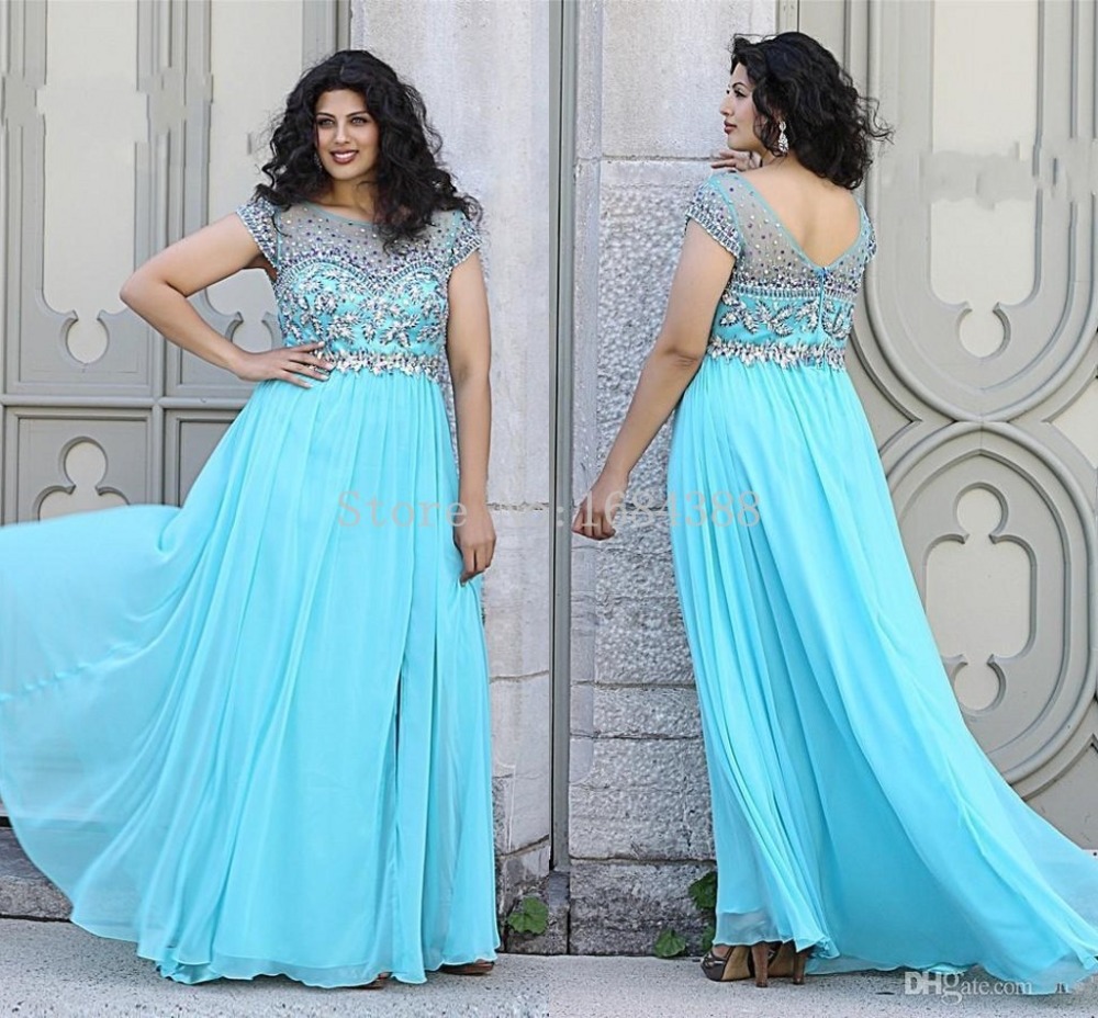 High Quality Plus Size Short Sleeve Prom Dress-Buy Cheap Plus Size ...