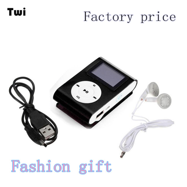 Factory Price LCD Screen Mini Clip Mp3 Player Electronic Products Sports Metal MP3 Music Player Support 32GB Micro SD TF Card