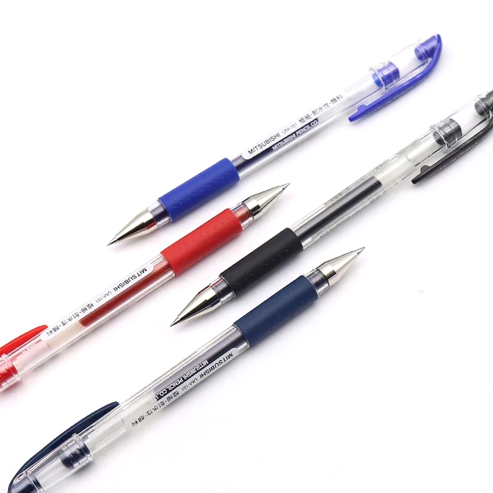 4 plumas Rojo Uni-Ball Signo UM-151ND 0.38mm punta de la aguja Plumas Rollerball
