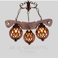 Vintage Loft Personality American Country Wood Iron Glass Led E27 1 2 3 5 Head Pendant
