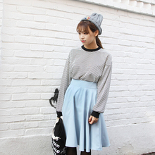 2015 New summer fashion Korean solid women skirt pleated high waist women straight brand skirts