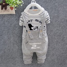 Fashion baby Cartoon clothing Suits Girls boys Minnie clothes baby 100% cotton shirts+pants 2pcs Children Clothing Set(China (Mainland))