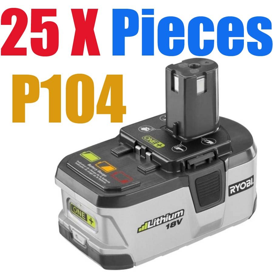25 Pieces Ryobi 18Volt P104 Lithium Ion Battery One Free Shipping