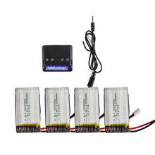 RC Lipo Battery 3.7v Drone Balance Charger 1200mAh 25C Lipo Battery 4-port Helicopter Charger for Syma X5SW