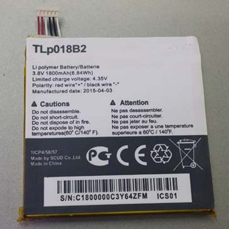 Tlp018b2    tcl s820 p606 p600 p606t alcatel    batterij bateria