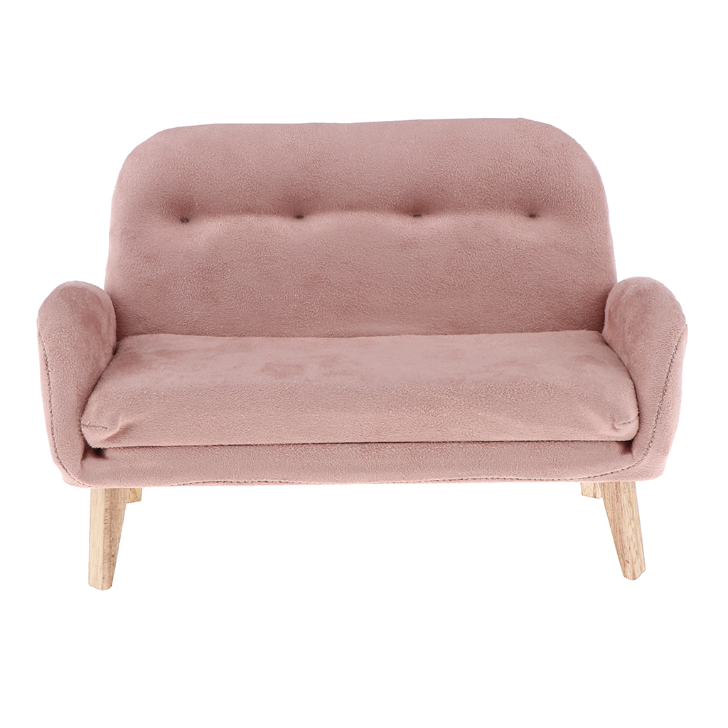 Holzpuppenhaus Möbel 1:6 Sessel Sofa Miniatur Für BJD Doll Pink 
