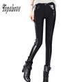 New Autumn Winter pants Woman Leather Trousers With Velvet Thicken Casual Legging Show Thin Skinny Pencil