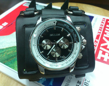 Relojes moda Punk Stlye hombres o señora reloj 7.5 CM ancho del manguito de cuero real, marrón / negro / color blanco reloj de cuero envío gratis
