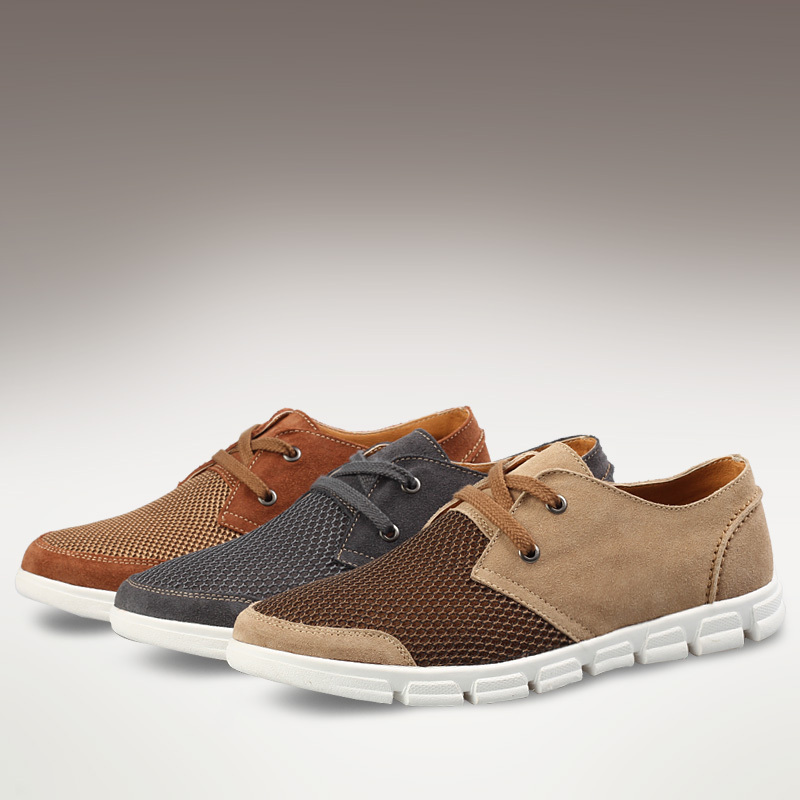 2015 new men s Fashion breathable mesh shoes Casual sneakers Suede leather beach sandals xgx 6088