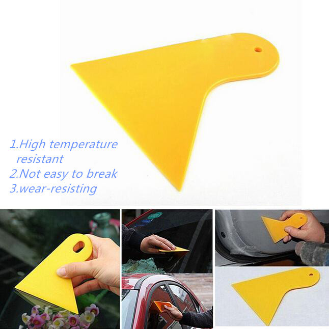 Car-Stickers-Scraper-Plate-Glass-Yellow-Plastic-Film-Tools