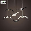 Birds pendant lights vintage lamp resin bird fabric lampshade for kitchen lighting Study dining room retro