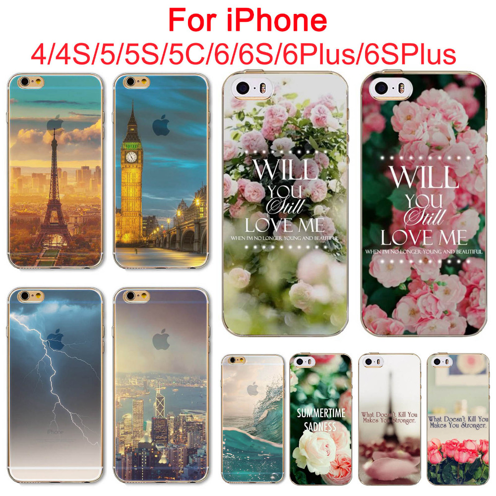 Amazing landscape Soft TPU Phone Case For Apple iPhone 4 4s 5 5S SE 5C 6