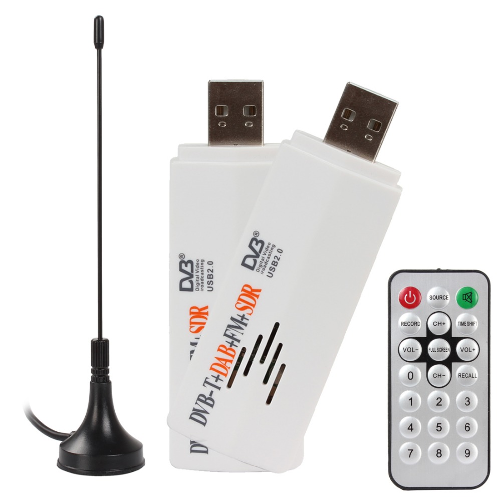 Digital DVB-T USB TV SDR FM DAB Radio Tuner Receiver with Remote Antenna for PC.