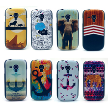 Top Quality Girl Women Lovely Cartoon Animal Pattern Print Cellphone Cover Case For Samsung Galaxy S3 Mini Navy Sea Anchor Print