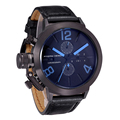 Steel Watches men luxury brand Sport Watch quartz watches Leather black Military wristwatch chronograph Water Resistant