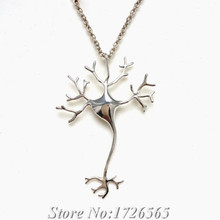 2015 New Arrival Science 3D Neuron Pendant Necklace Boho Chic Long Thin Chain Nerve Cell Fashion Necklaces For Women Gifts 2015
