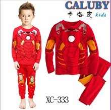 2105 boys girls Spider Man super man set children s clothing full pants shirts Pijamas Baby