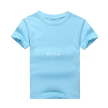 New 2014 Brand Summer Kids Boys Clothes T Shirt 2 14 Years Old Plain Solid Color