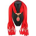 Hot Marketing Women Winter Flower Droplets Pendant Scarf With Tassel Rhinestone Charm Jewelry Scarves M21