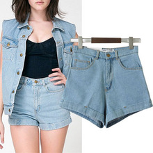 High Waist curling Denim Shorts Fashion 2015 Summer Spring Sexy Hot shorts Women s Clothing Trousers