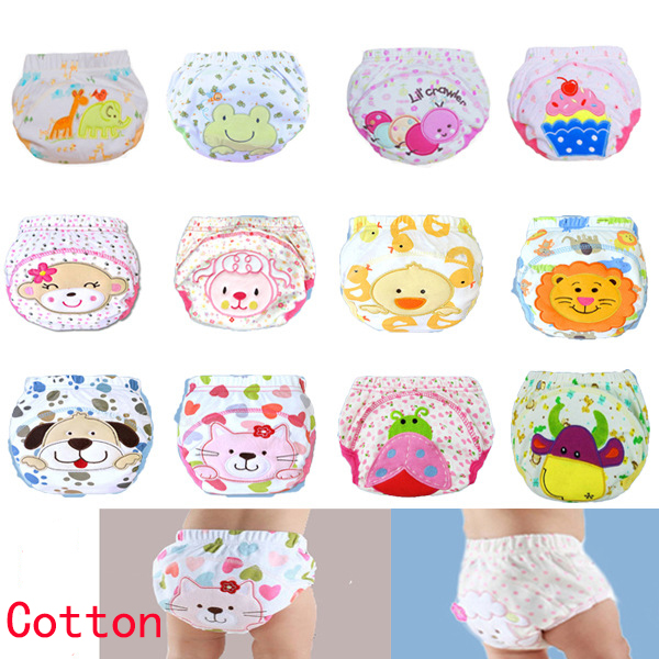 1 Pcs Baby Boys Girls Washable Diapers Cute Cloth Newborn Reusable Diapers Nappies Cotton Training Panties