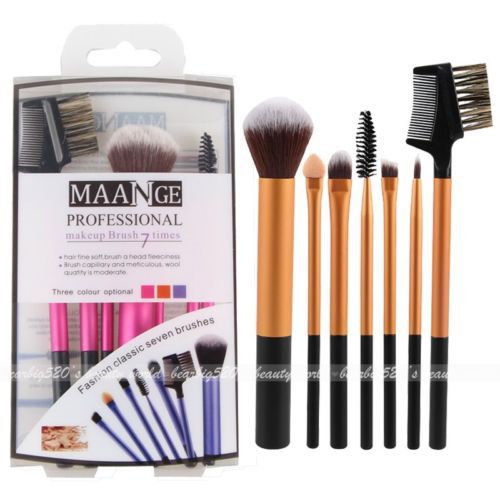 7 Pieces Makeup Brush Eye Shadow Eyeliner Lip Blending Blush Cosmetic Set Case Kits Pinceis Maquiagem