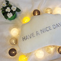 20pcs Black Yellow Handmade Cotton Ball String light Wedding Birthday Party Decoration Lamps Strip Light fiestas