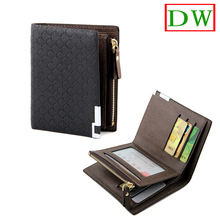 2014 Brand new Short Design Cowskin and PU Synthetic Leather Korean iron side Coin zipper Pocket Men’s wallet