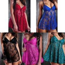 Sexy Lingerie Nightwear Underwear Ladies Sleepwear Babydoll+G String Lace