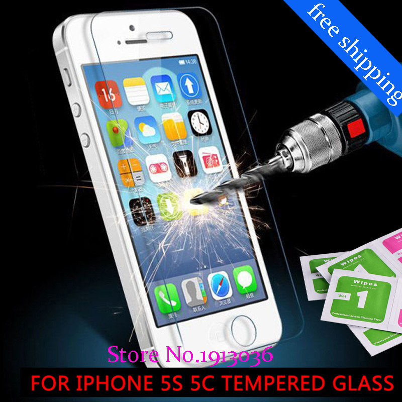 0 26 mm for iphone 5 5s Tempered Glass front clear font b screen b font